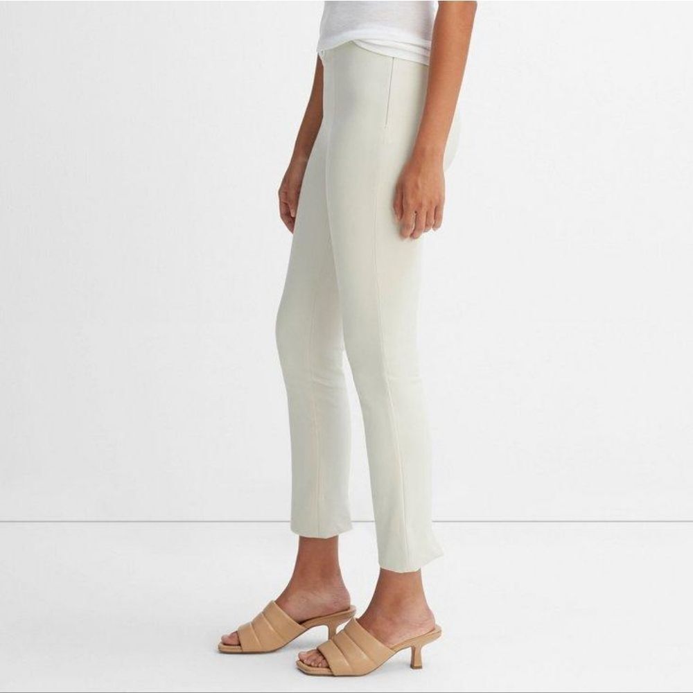 Vince Stitch Italian Ponte Seam Legging in Gesso Bone Ivory White